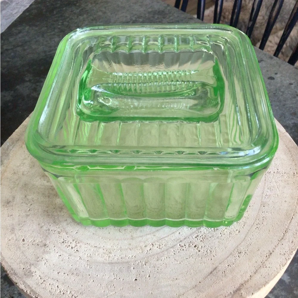 Vintage 1930’s depression Vaseline butter dish